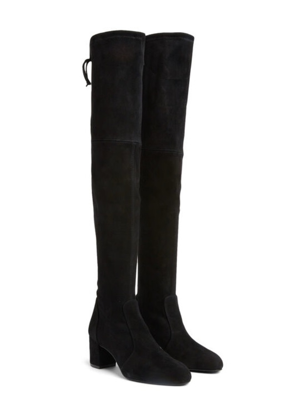 Stuart Weitzman Black Yulianaland Suede Block Heel Boots